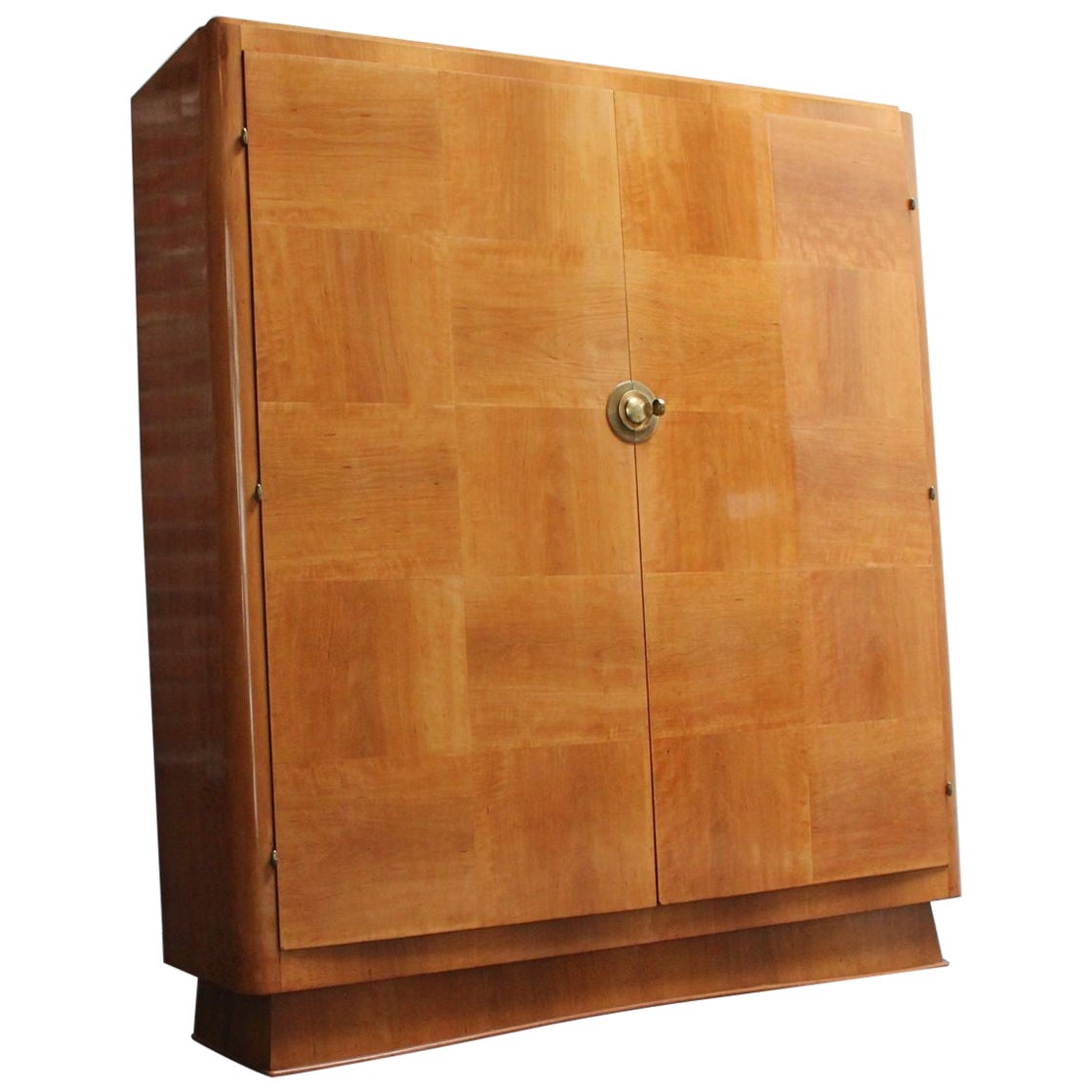 French Art Deco Sycamore and Mahogany Armoire by Dominique