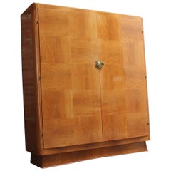 French Art Deco Sycamore and Mahogany Armoire by Dominique