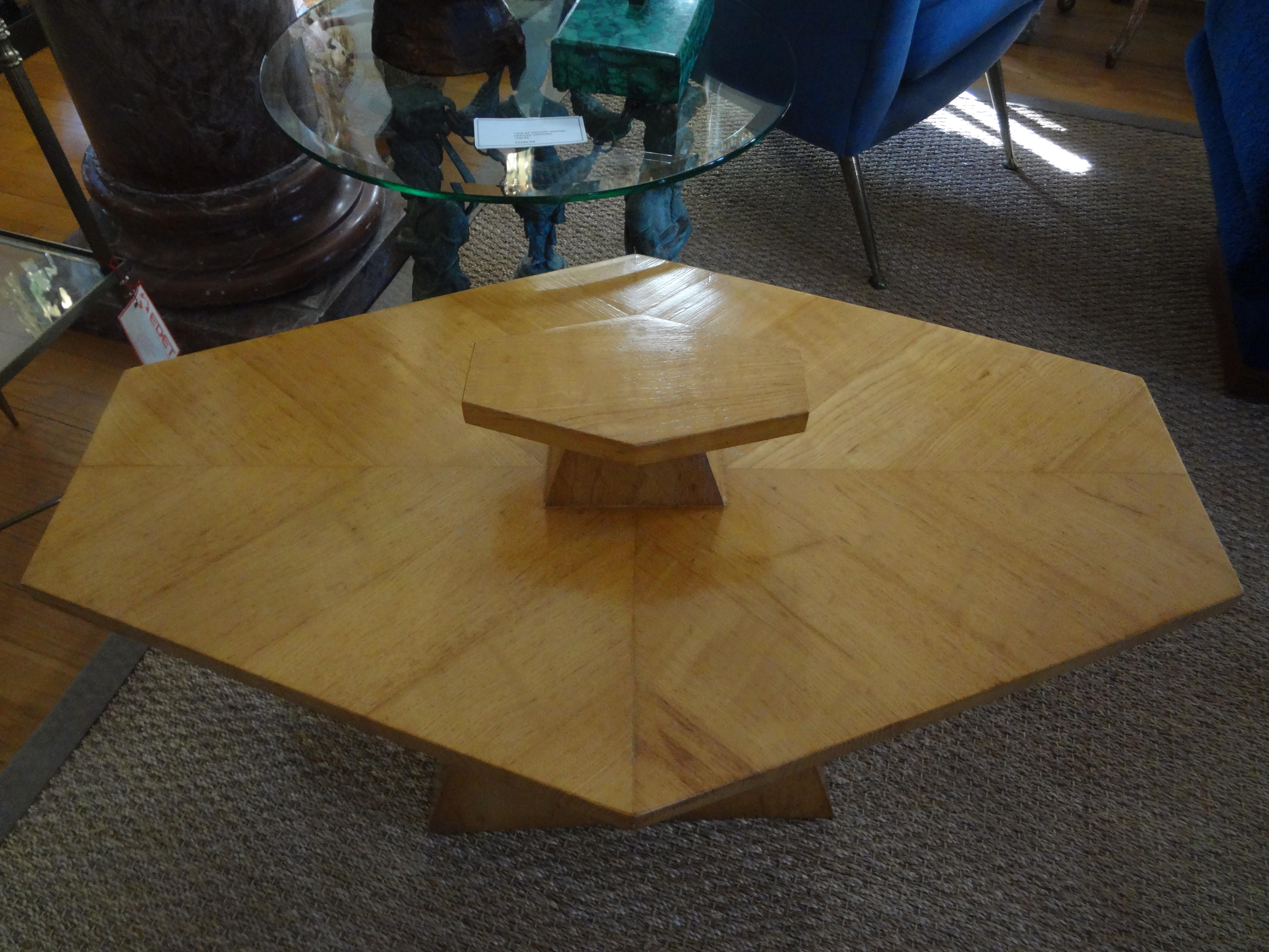 Sycamore French Art Deco Table Attributed To Jules Leleu For Sale