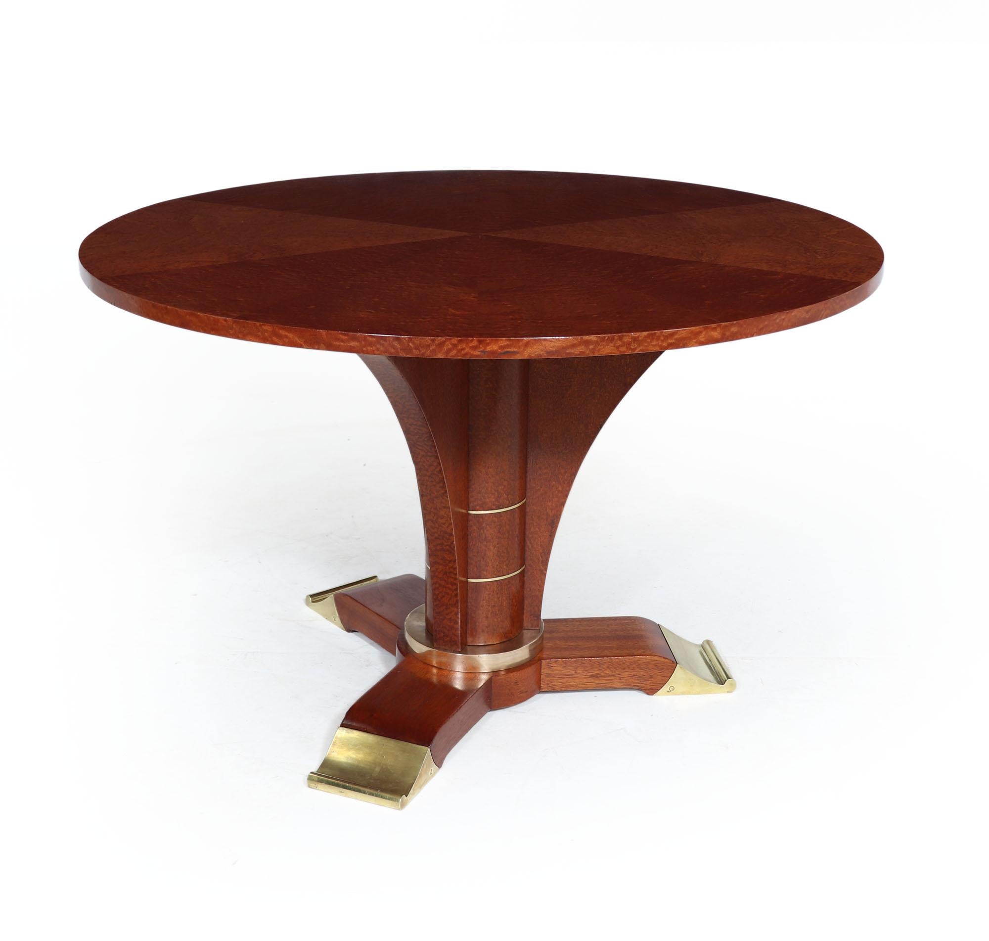 Wood French Art Deco Table by Jules Leleu, circa 1925 For Sale