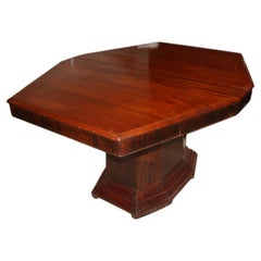 Table Art déco française du début des années 1900, fabriquée en acajou et en bois d'ébène.