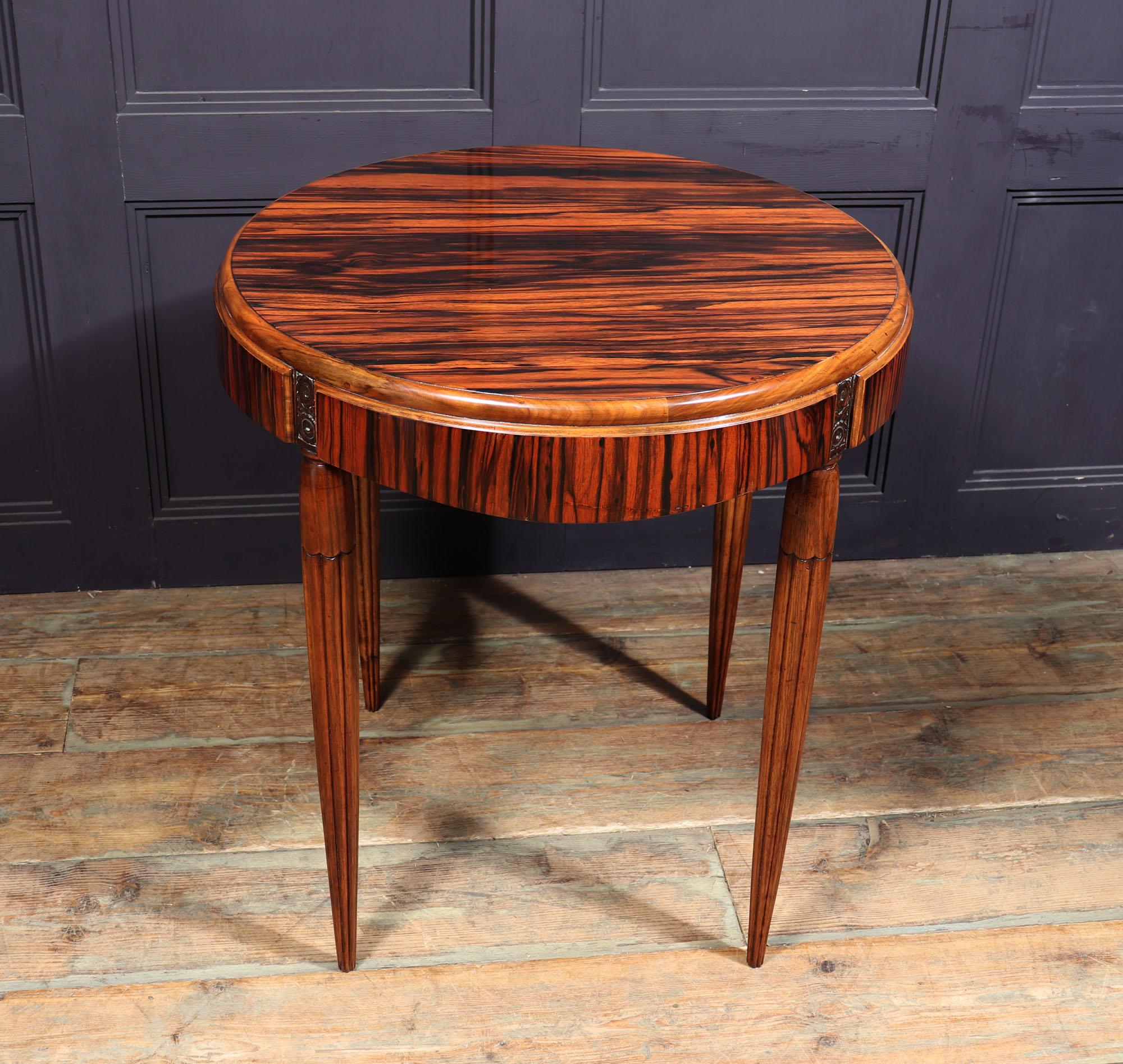 French Art Deco Table in Macassar ebony and Walnut For Sale 6