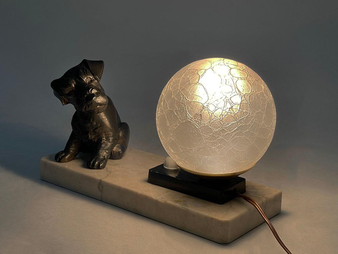 Bronze Lampe de table Art Déco française, années 1930 en vente