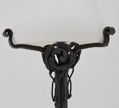 Lampe de table Art déco, albâtre et fer forgé, 1920, France