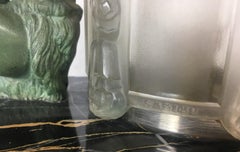 Marius-Ernest Sabino French Art Deco Table Lamp and Garniture Set, Signed