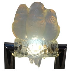 French Art Deco Table Lamp Birds on a Perch by Etling France