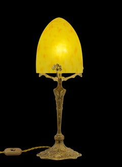 French Art Deco Table Lamp by Daum, Croismare, 1920s