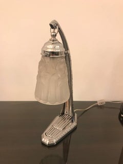 French Art Deco Table Lamp by Degue