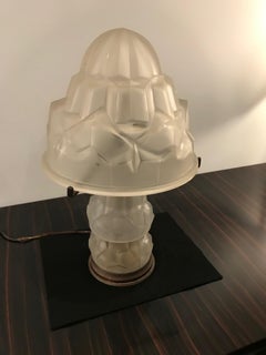 French Art Deco Table Lamp by Degue