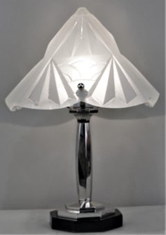 French Art Deco Table Lamp by Degué