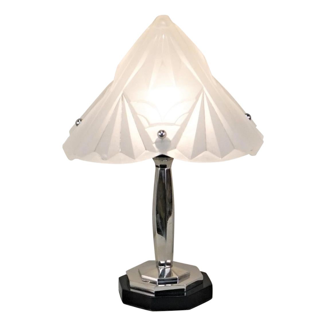 French Art Deco Table Lamp by Degué
