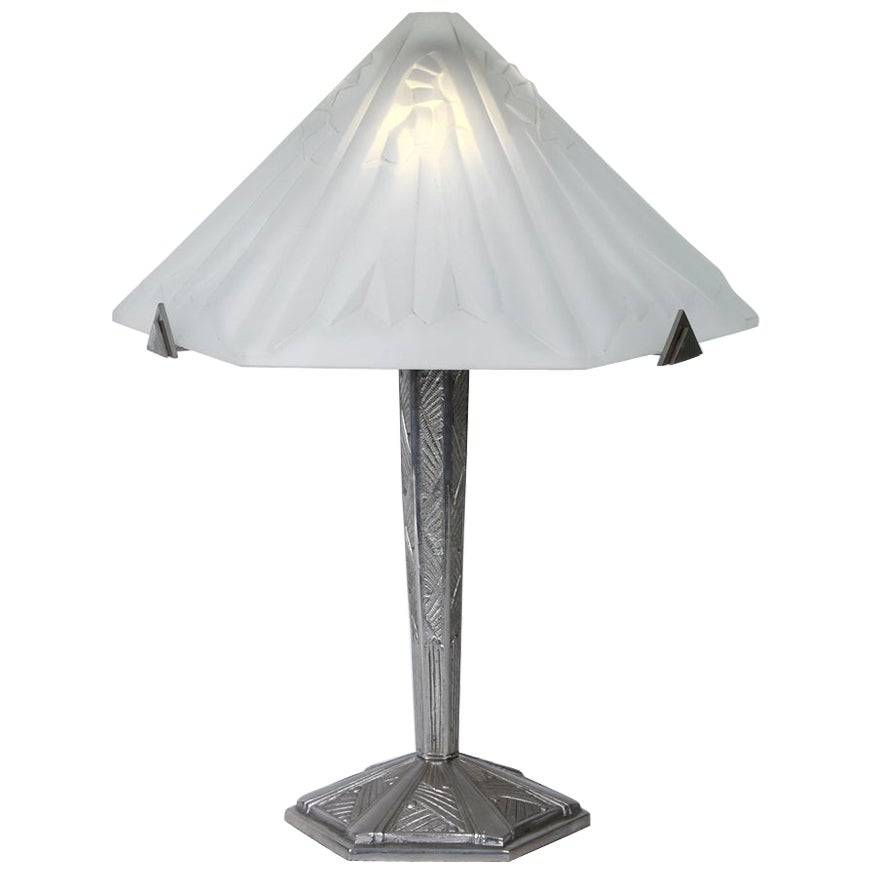 Lampada da tavolo Art Deco francese di Degué
