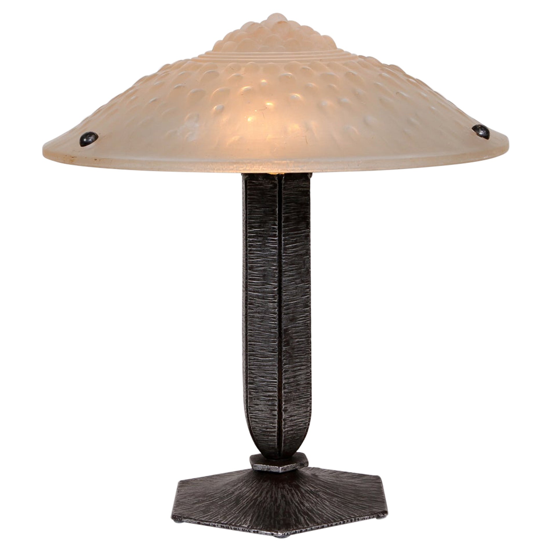 Lampada da tavolo Art Deco francese di Frères Muller Frères
