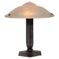 Lampada da tavolo Art Deco francese di Frères Muller Frères