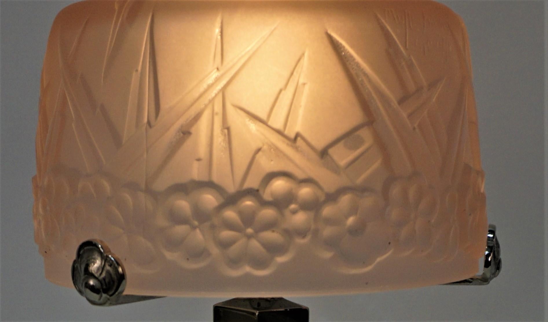 French Art Deco Table Lamp by Muller Ferers In Good Condition In Fairfax, VA