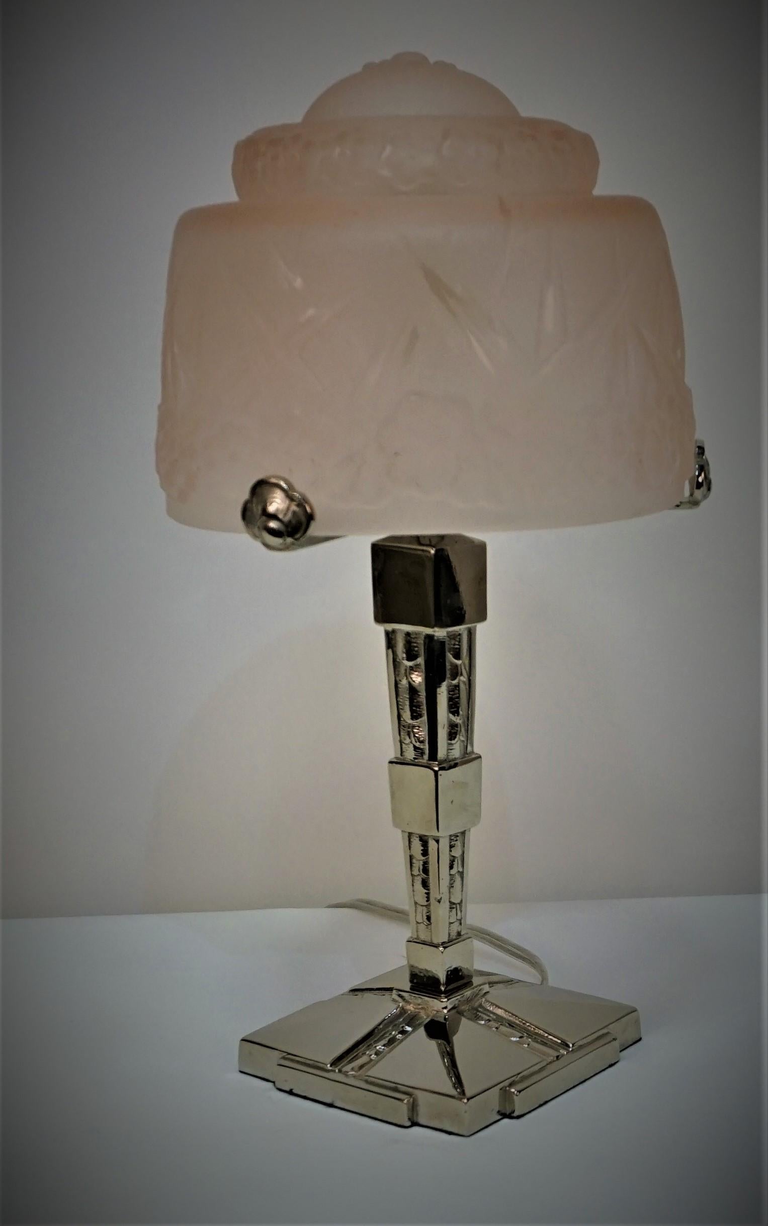 French Art Deco Table Lamp by Muller Ferers 2