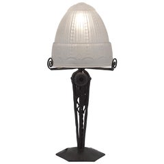 Lampe de table Art déco française par Muller Frères, circa 1925
