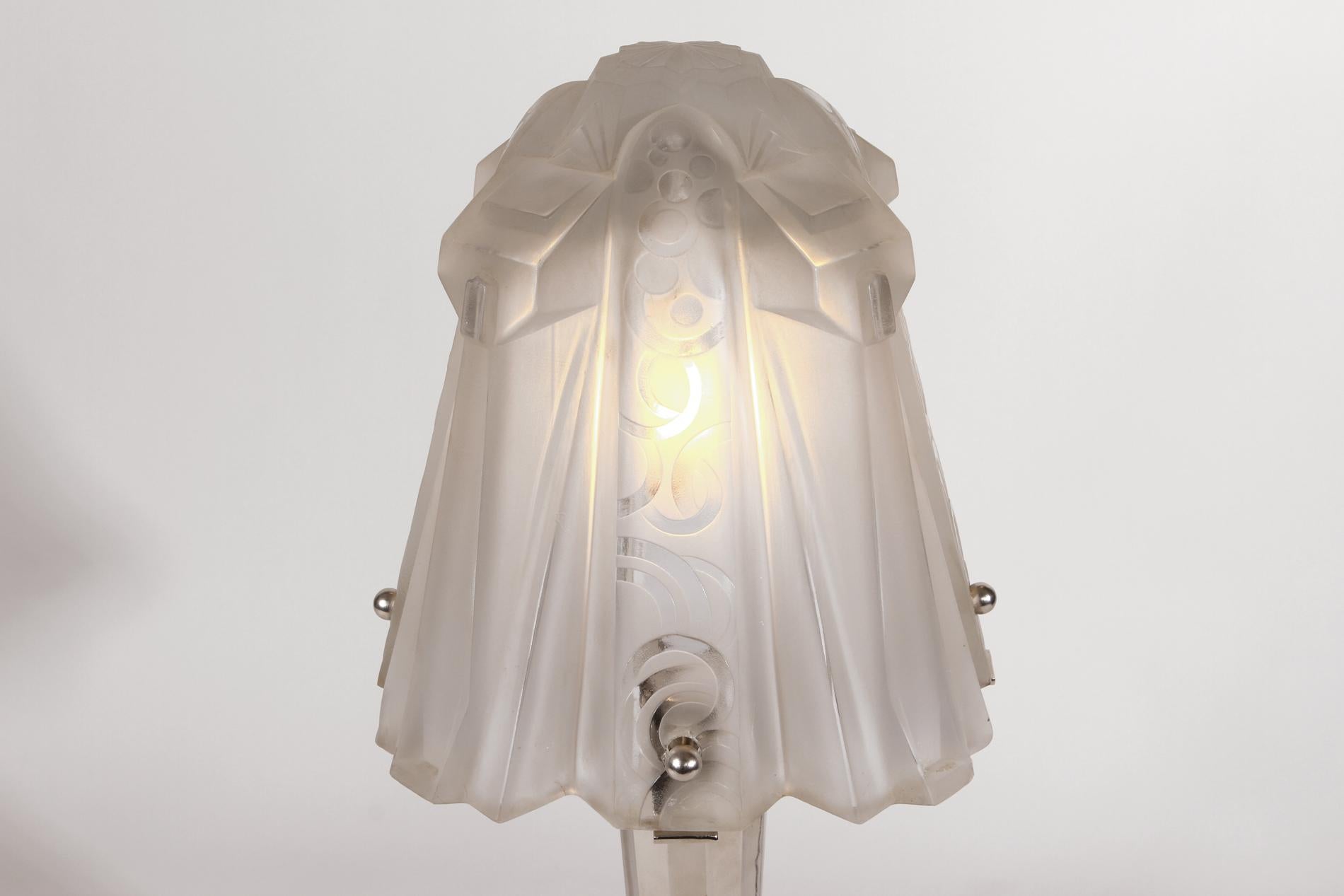 Lampe de table Art déco française par Muller Frères Excellent état - En vente à SAINT-OUEN-SUR-SEINE, FR