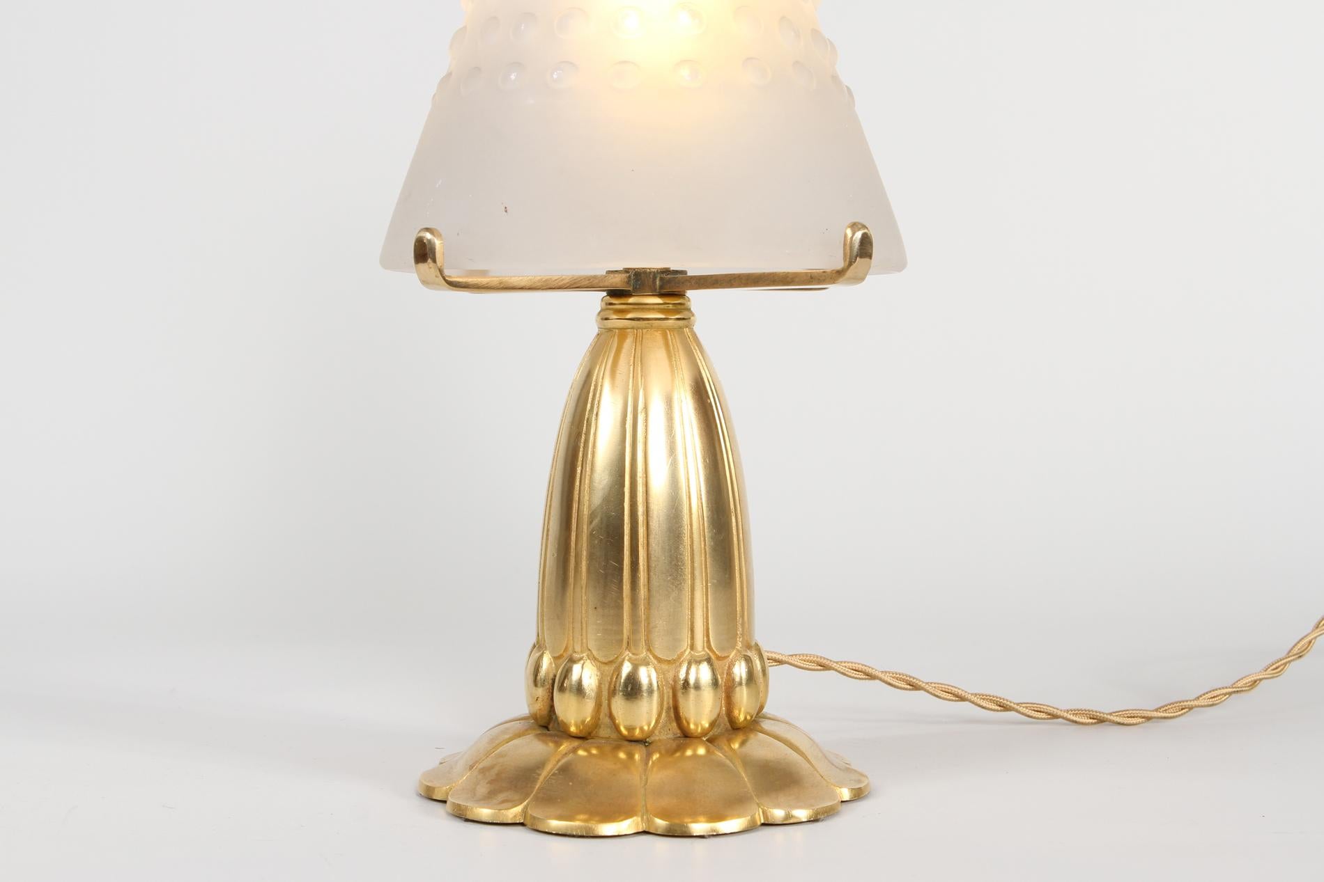 Bronze Lampe de table Art déco française par Paul Follot et Muller  en vente
