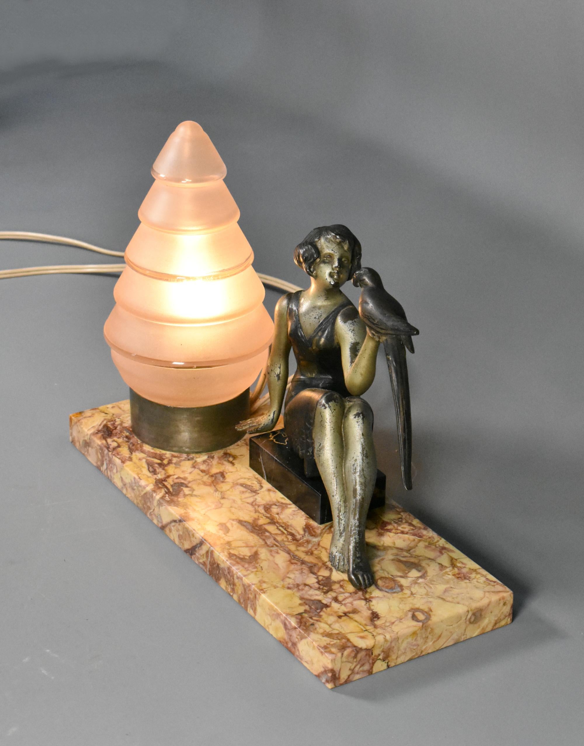 Lampe de table Art Déco française en vente 2