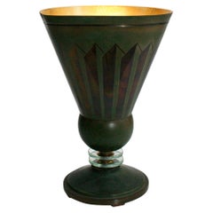 Französische Art-déco-Tischlampe aus Messing von Edmond Etling, Art déco