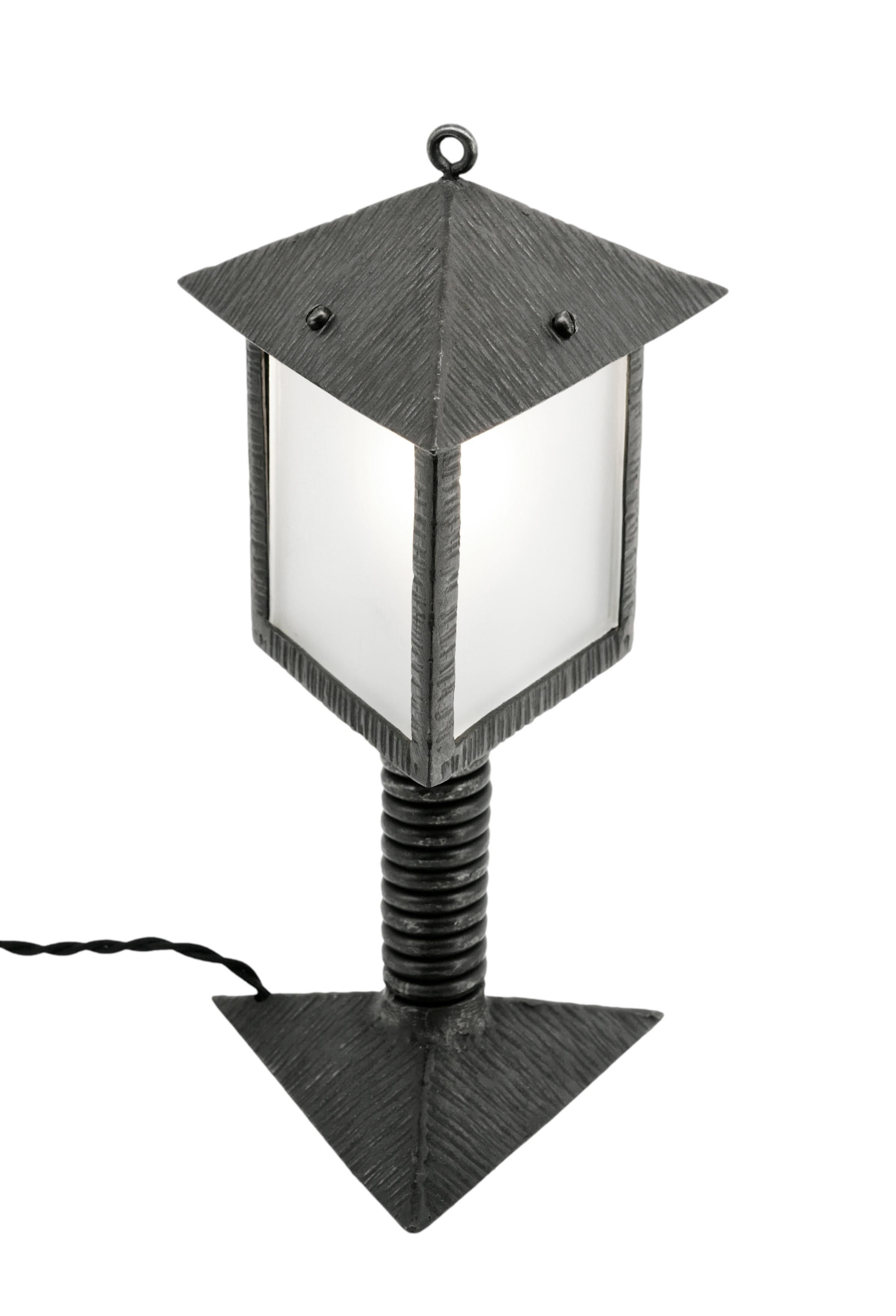 Early 20th Century French Art Deco Table Lamp / Lantern, 1920s For Sale
