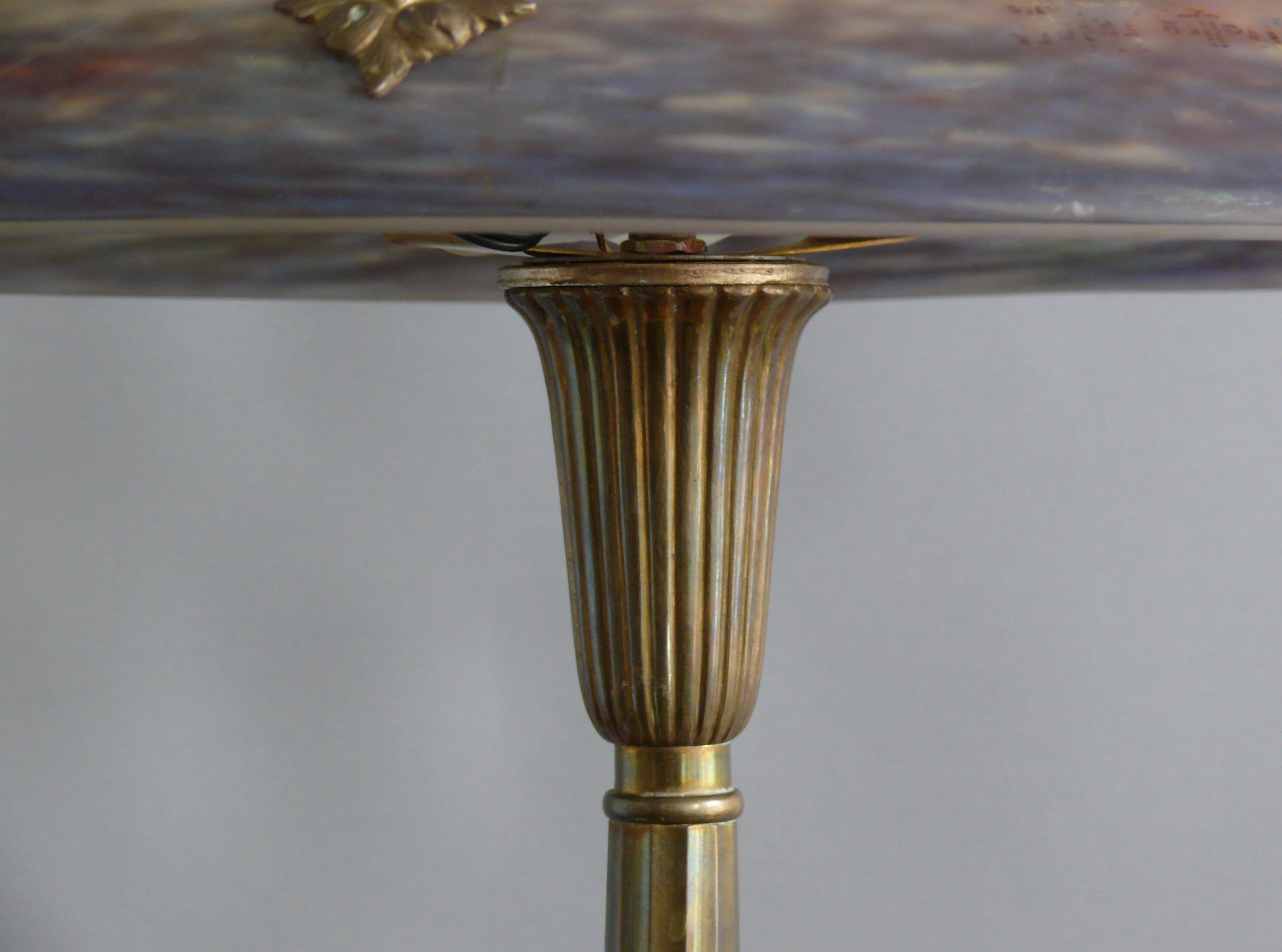 Lámpara de sobremesa francesa Art Déco, Muller Frères Luneville, años 30 en venta 3