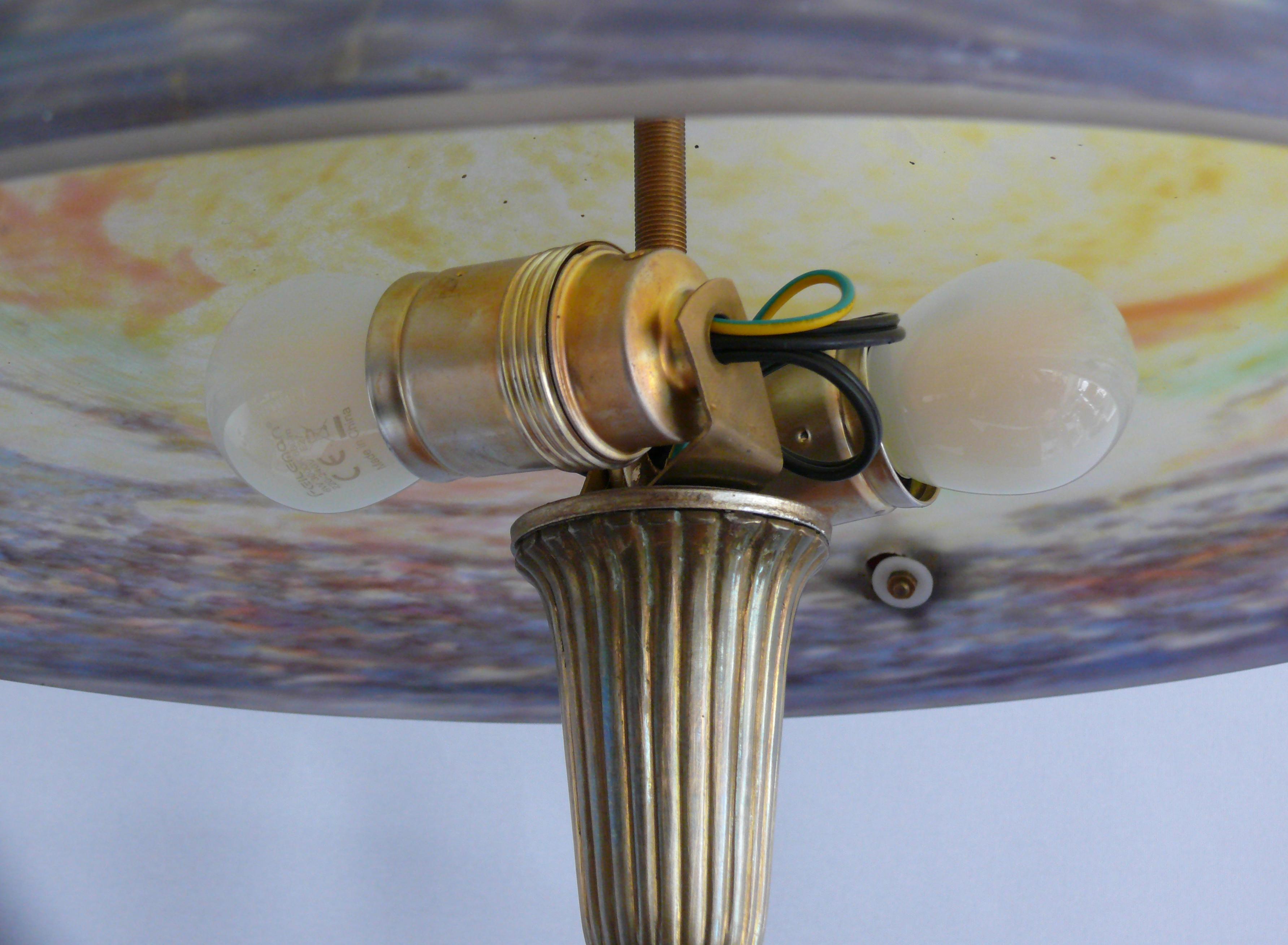 Lámpara de sobremesa francesa Art Déco, Muller Frères Luneville, años 30 en venta 4