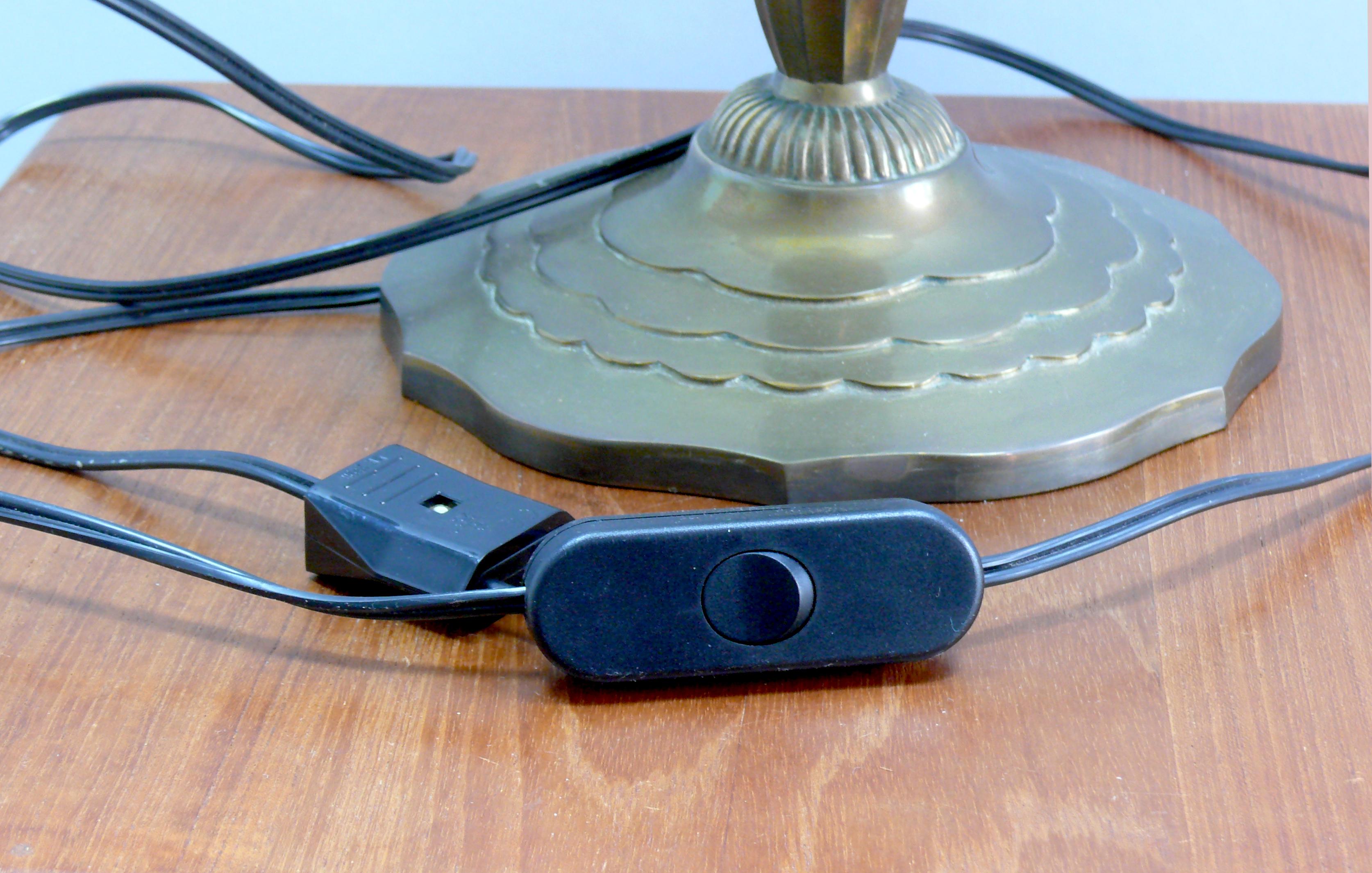 Lámpara de sobremesa francesa Art Déco, Muller Frères Luneville, años 30 en venta 10