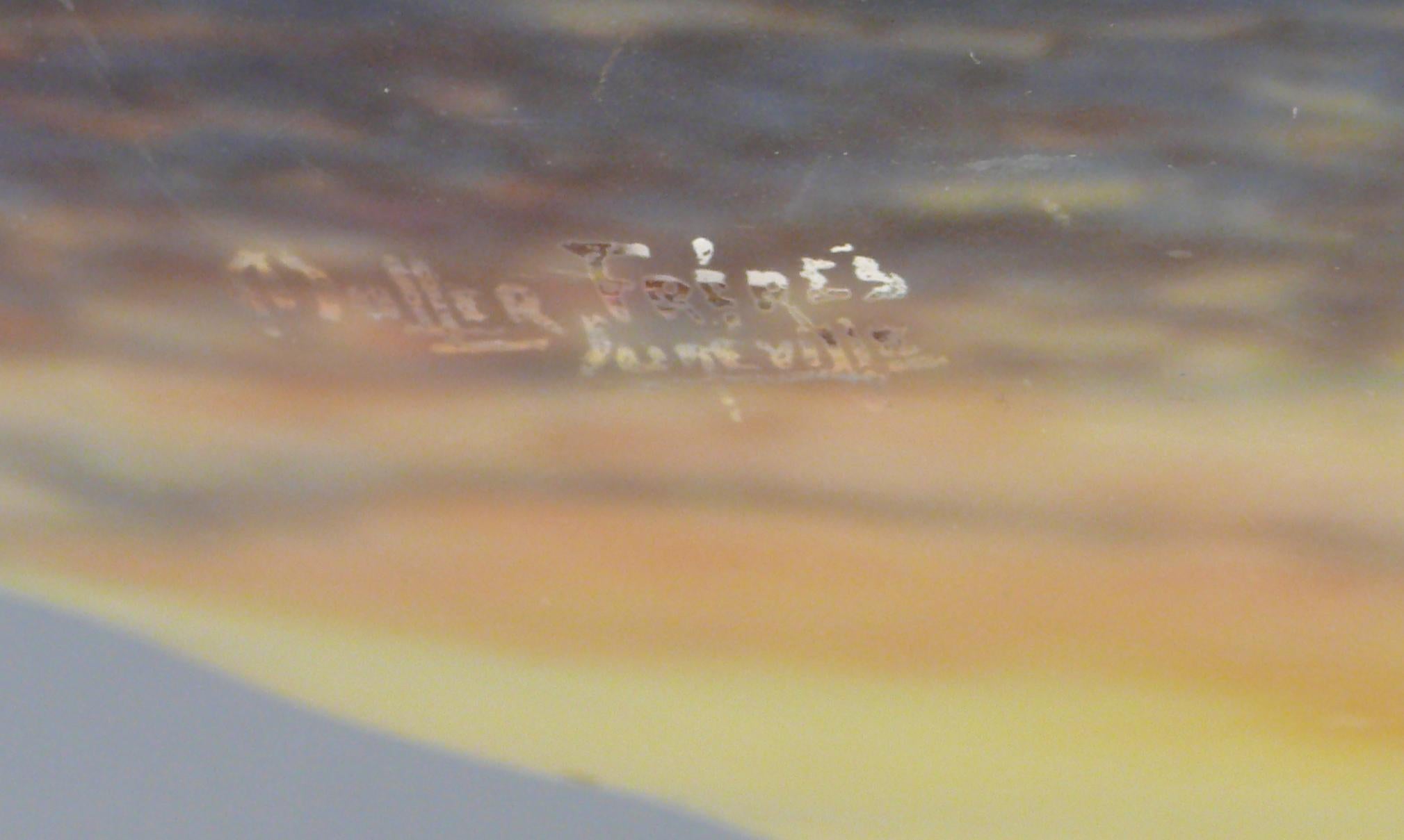 Lámpara de sobremesa francesa Art Déco, Muller Frères Luneville, años 30 en venta 11