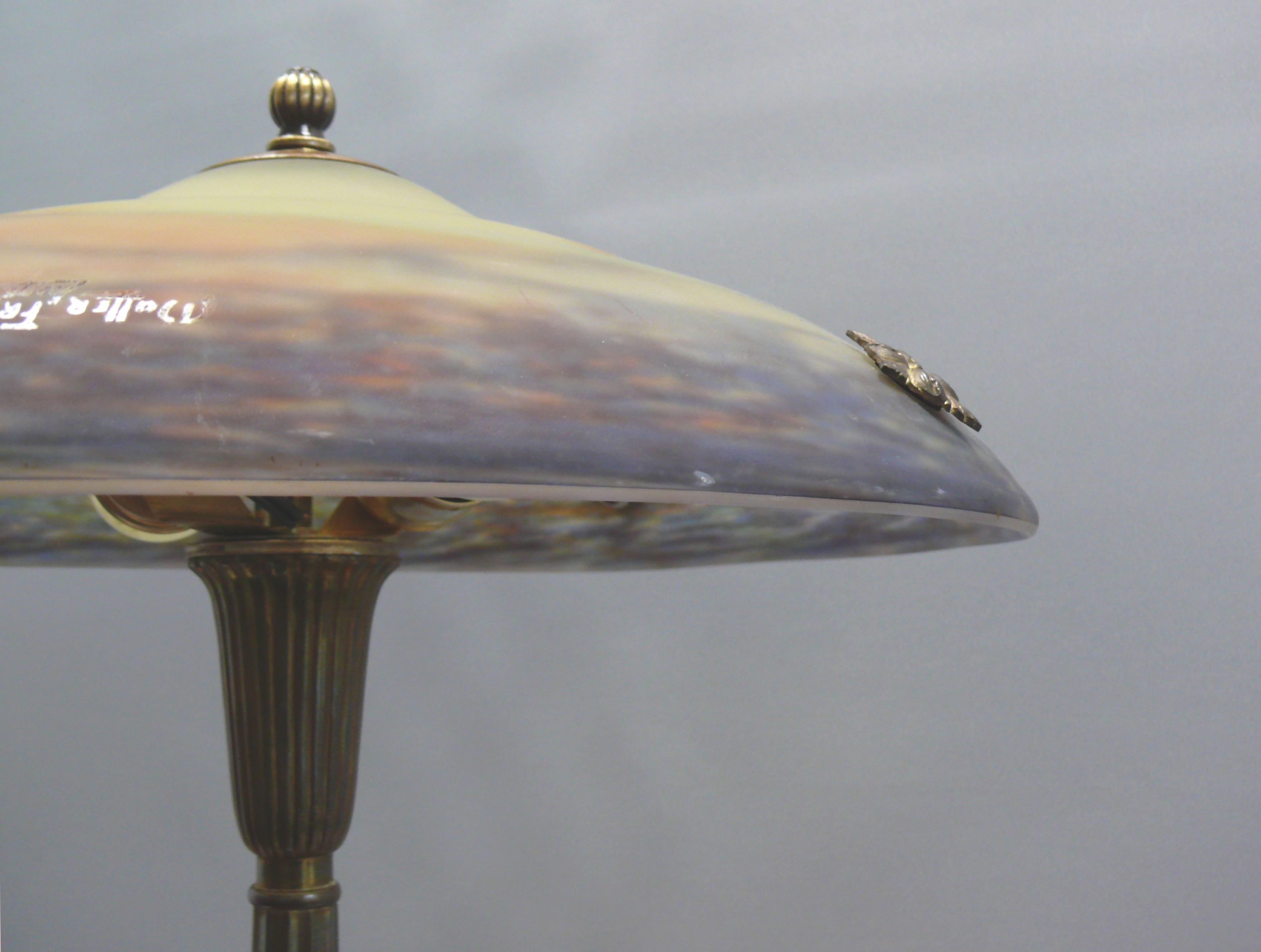 Lámpara de sobremesa francesa Art Déco, Muller Frères Luneville, años 30 siglo XX en venta