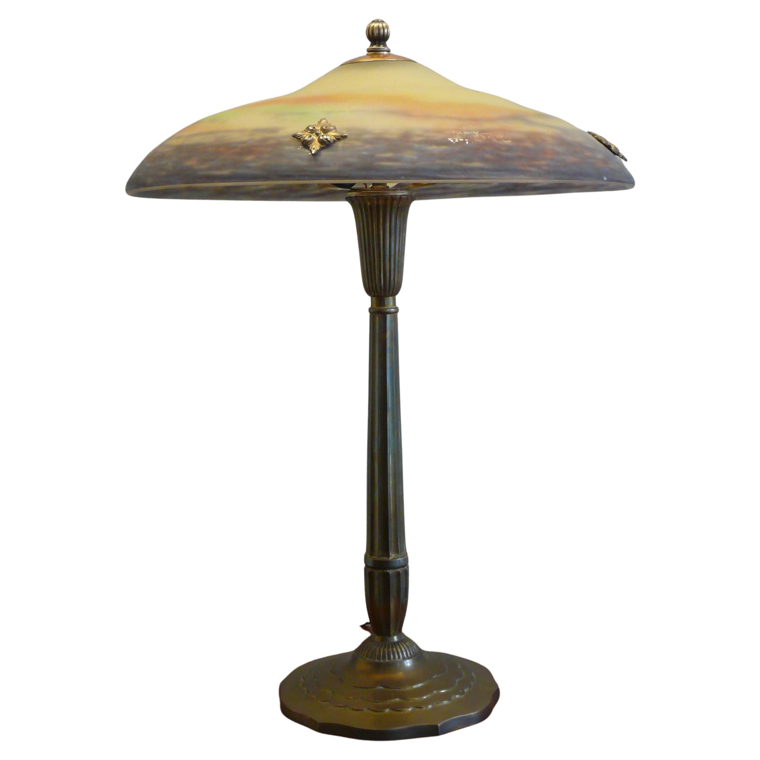 French Art Déco Table Lamp, Muller Frères Luneville, 1930s