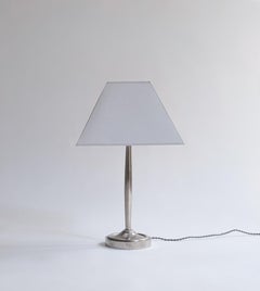 Lampada da tavolo Art Deco francese, bronzo nichelato, anni '30