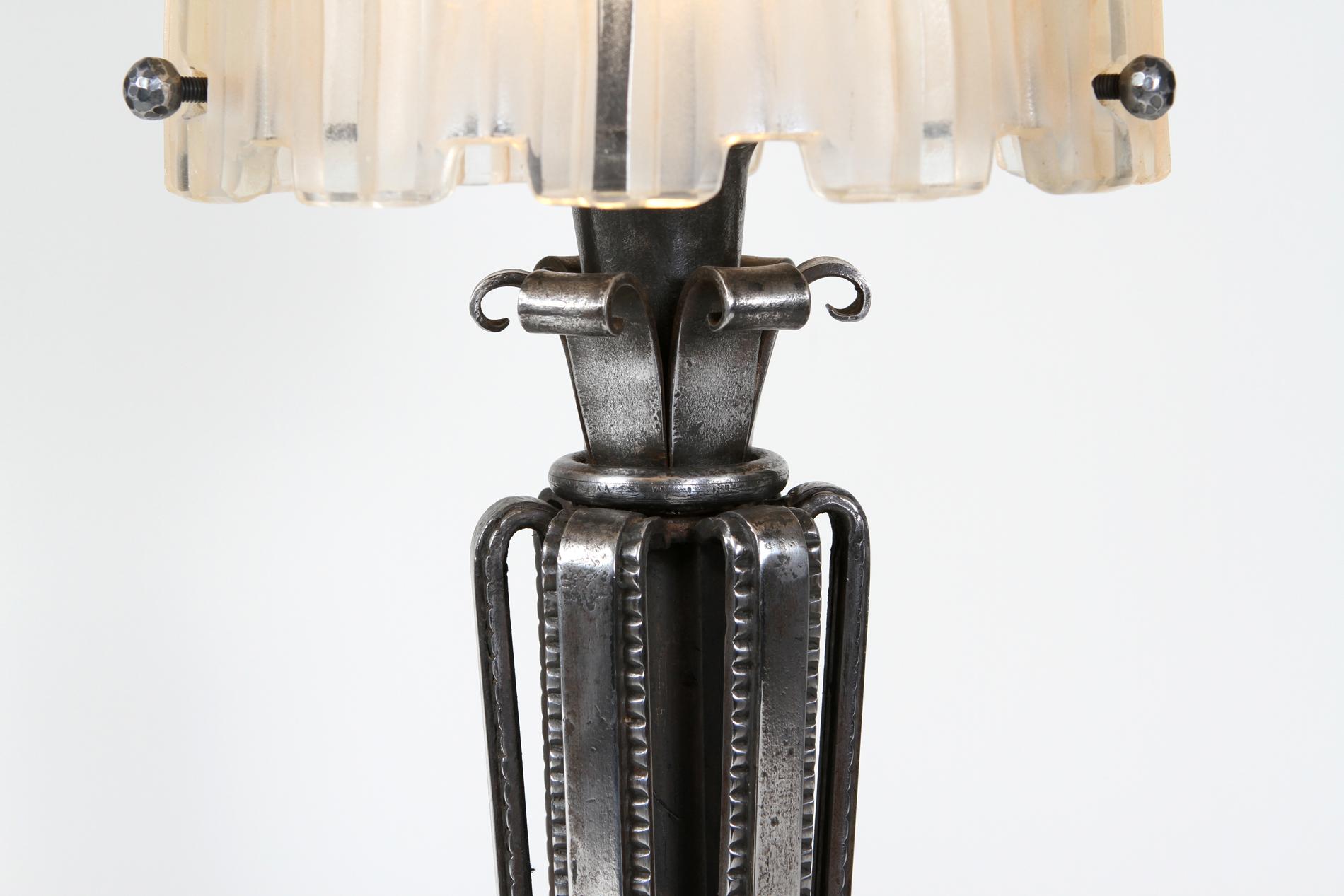 20th Century French Art Deco Table Lamp Sabino and Paul Kiss For Sale