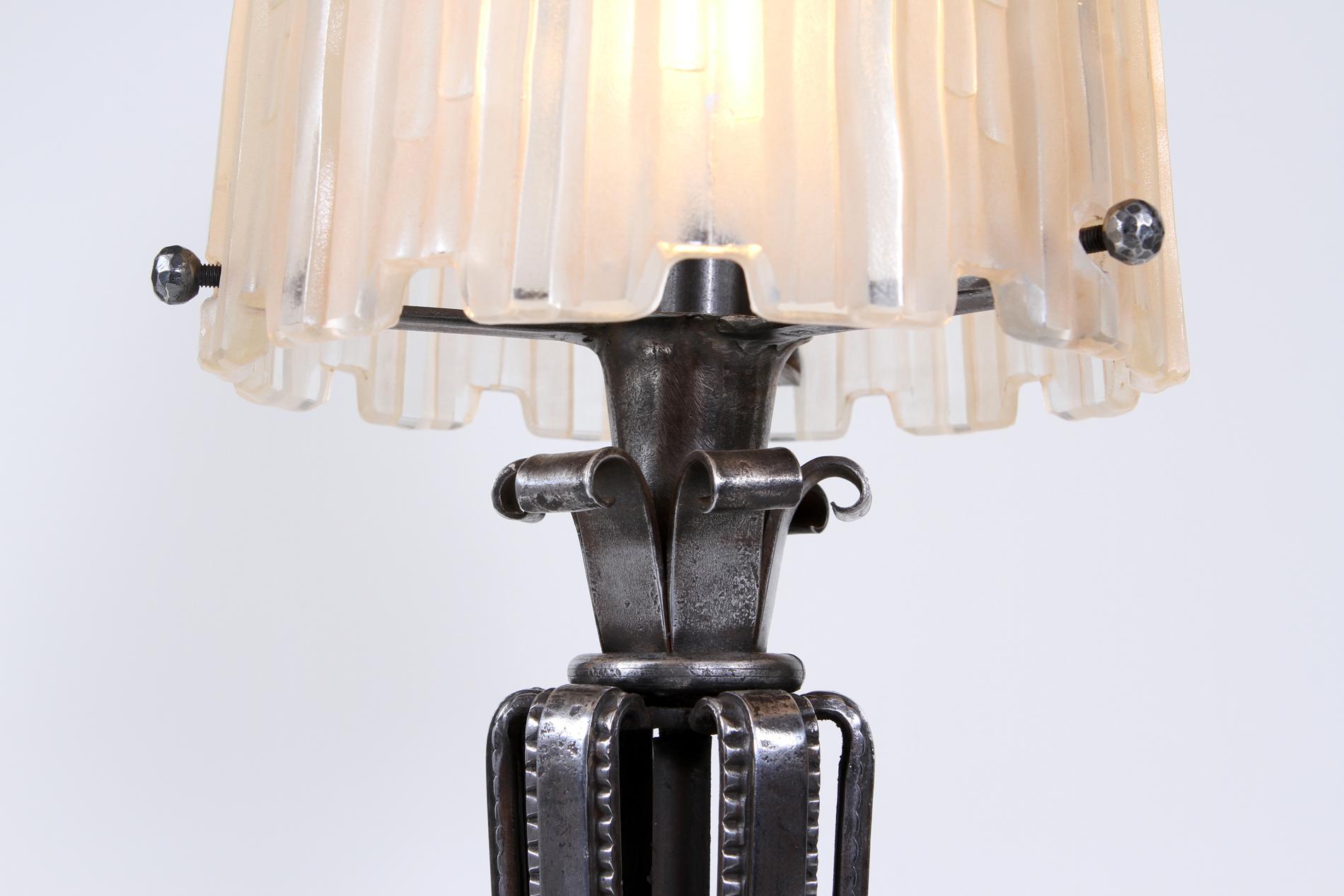 20th Century French Art Deco Table Lamp Sabino and Paul Kiss For Sale