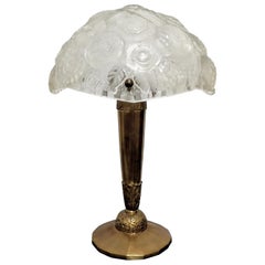 French Art Deco Table Lamp Signed by Sabino