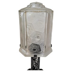 Lampada da tavolo Art Déco francese firmata Hettier & Vincent