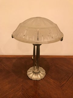 French Art Deco Table Lamp With Geometric Motif