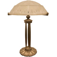 French Art Deco Table Lamp With Geometric Motif