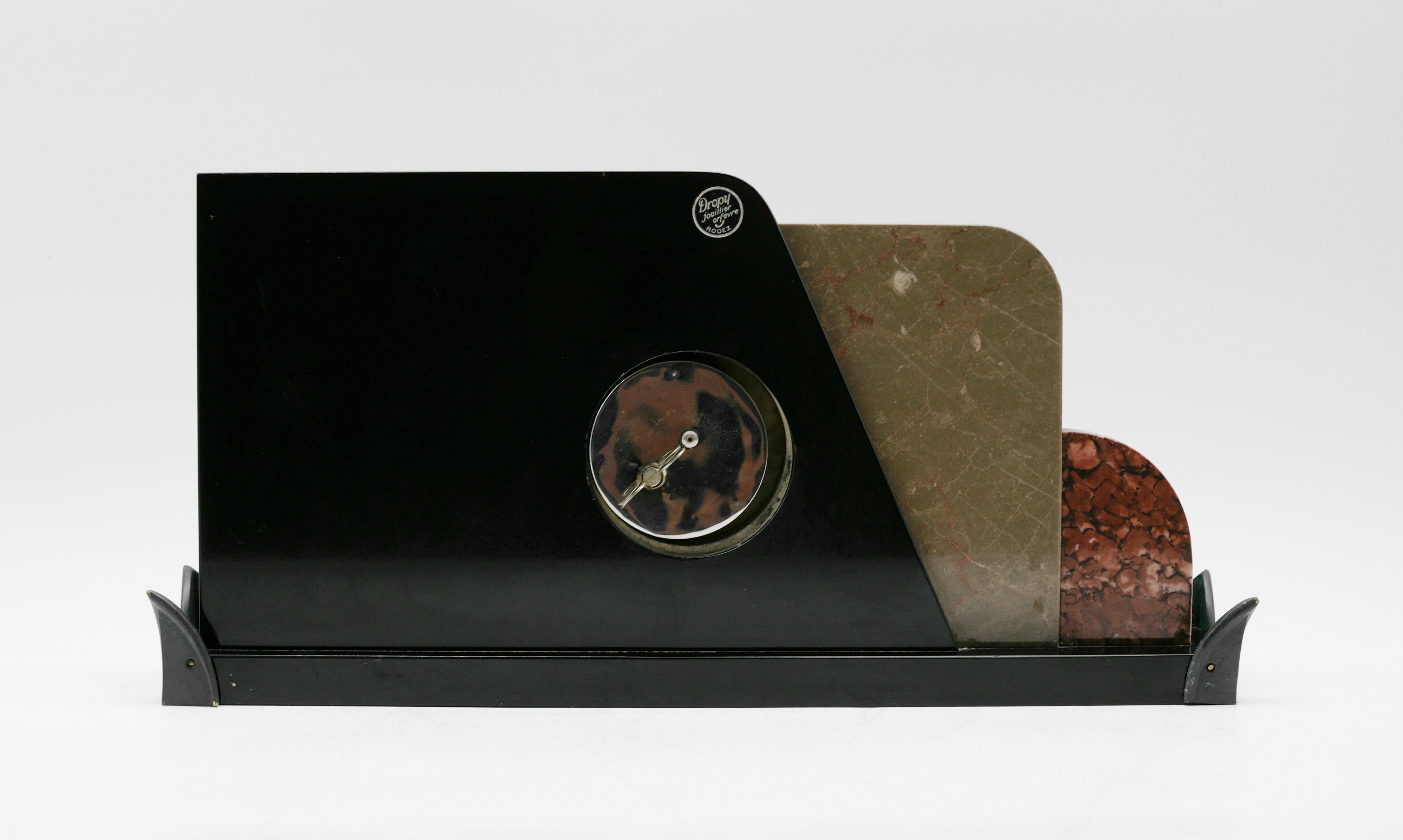 Bronze French Art Deco Table / Mantle Clock, 1920