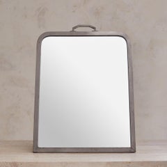 French Art Deco Table Mirror with Silver-Plated Frame, 1940s