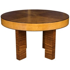 French Art Deco Table with Exotic Veneer