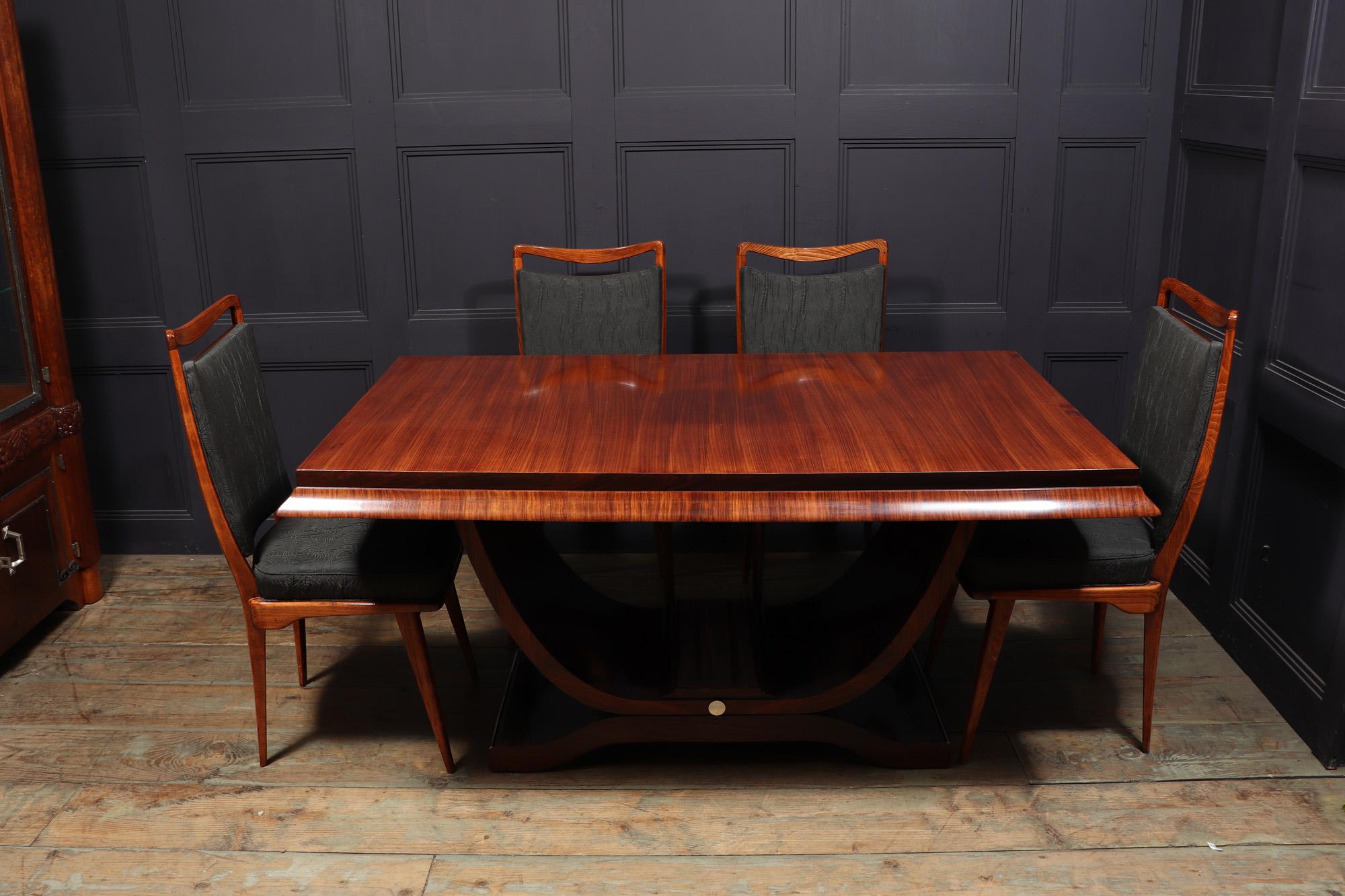 Rosewood French Art Deco Table with U Base For Sale