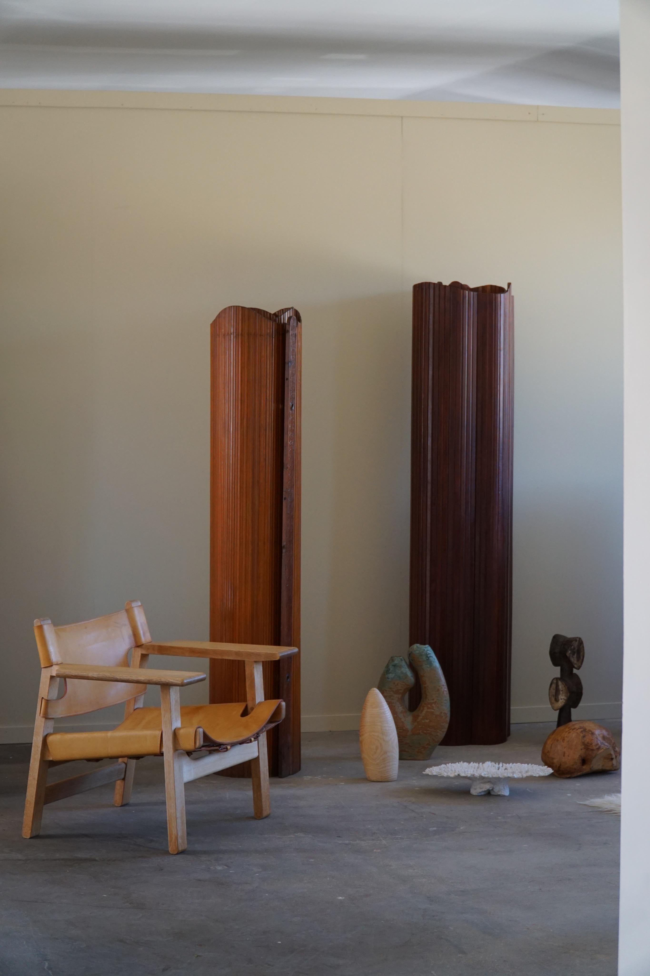 French Art Deco Tambour Room Divider in Pine, 1930s 2