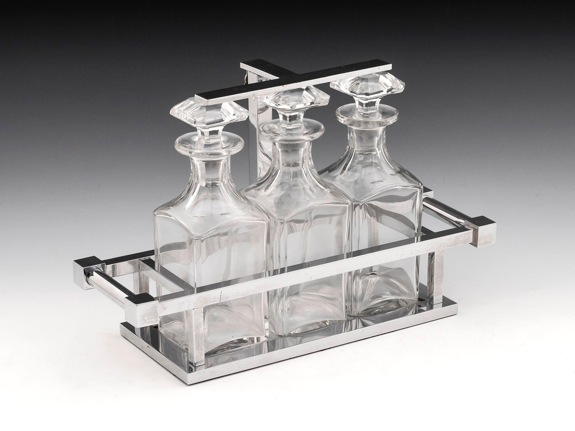 Metal French Art Deco Tantalus by Designer Jacques Adnet