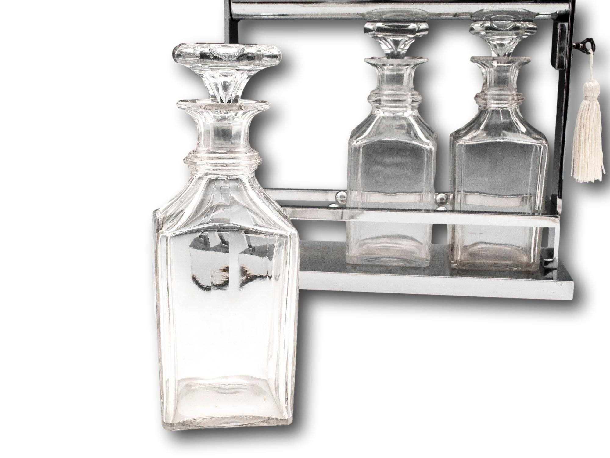 Französischer Art Deco Tantalus Jaques Adnet im Angebot 4