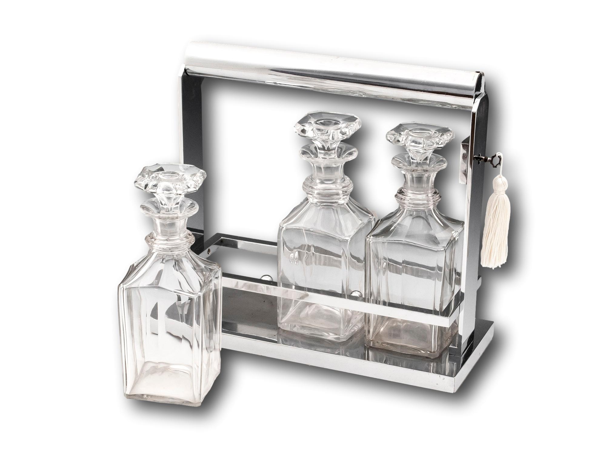 Französischer Art Deco Tantalus Jaques Adnet (Metall) im Angebot