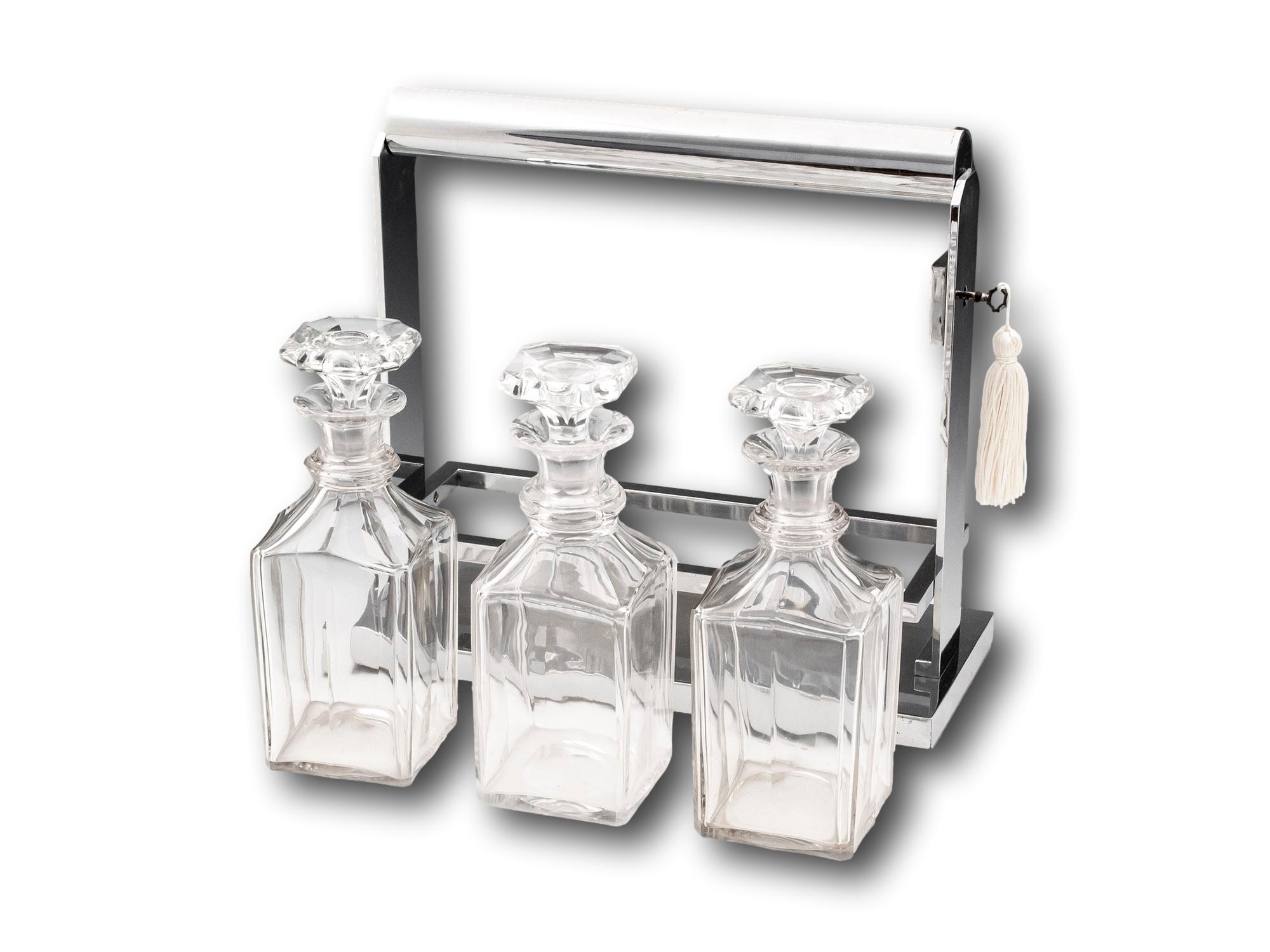 Französischer Art Deco Tantalus Jaques Adnet im Angebot 1