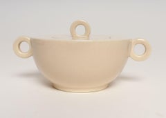 Azucarero francés Art Decó con tapa de cerámica topo de Jean Luce