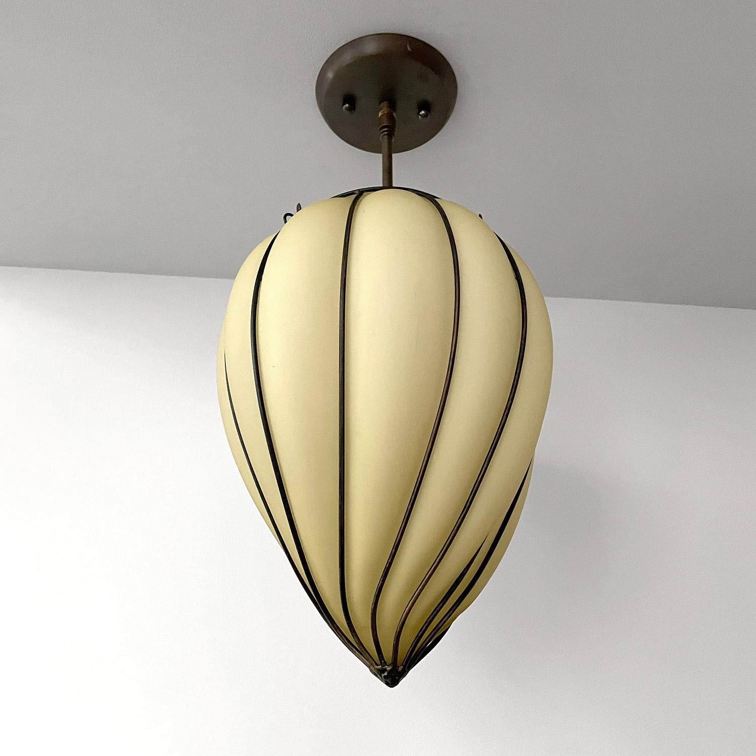 French Art Deco Teardrop Pendant Ceiling Light For Sale 10